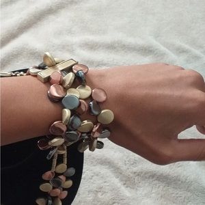 Flat beaded chunky jewelry set